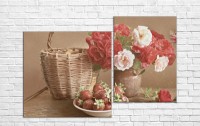 Pictură ArtDesign Strawberries and flowers 121x80cm (E-10095)