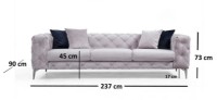 Canapea Trendy Como Light Grey 90x73x237cm GTR003239 imaginea #3 — magazin online Desire.md