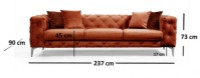 Canapea Trendy Como Orange 90x73x237cm GTR003241 imaginea #3 — magazin online Desire.md