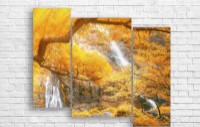 Pictură ArtDesign Waterfall in the autumn forest 145x125cm (F-10205)