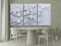 Pictură ArtDesign White flowers 148x72cm (C-10410)