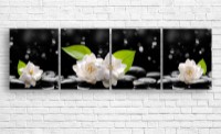 Pictură ArtDesign White flowers 200x60cm (C-10372)