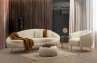 Canapea Trendy Eses Bouclett Cream 120x85x255cm GTR003256 imaginea #2 — magazin online Desire.md