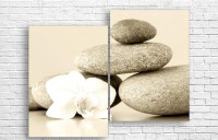 Pictură ArtDesign White orchids on stones 101x80cm (Q-10047)