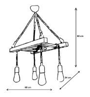 Люстра Trendy Merdiven Halat 3 80x60x34cm GTR002497 фото №2 — интернет-магазин Desire.md