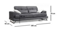 Canapea Trendy Frido Anthracit 92x79x185cm GTR003156 imaginea #4 — magazin online Desire.md