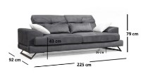 Canapea Trendy Frido Anthracit 92x79x225cm GTR003271 imaginea #3 — magazin online Desire.md