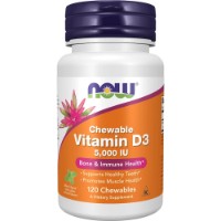 Vitamine NOW Vitamin D-3 5000 IU 120 Chewables imaginea #1 — magazin online Desire.md