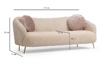 Canapea Trendy Istiridye Beige 90x80x215cm GTR003272 imaginea #6 — magazin online Desire.md
