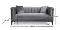 Canapea Trendy La moda Dark Grey 89x79x190cm GTR003202 imaginea #3 — magazin online Desire.md