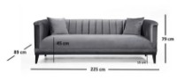 Canapea Trendy La moda Dark Grey 89x79x225cm GTR003319 imaginea #3 — magazin online Desire.md