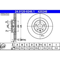 Disc de frână ATE 24.0120-0246.1 imaginea #2 — magazin online Desire.md