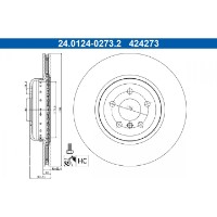 Disc de frână ATE 24.0124-0273.2 imaginea #2 — magazin online Desire.md
