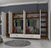 Шкаф Trendy F4 524 White/Walnut 243x181x47.6cm GTR001852 фото №3 — интернет-магазин Desire.md