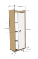 Шкаф Trendy Ilgim Oak/White 50x140x32cm GTR005625 фото №4 — интернет-магазин Desire.md