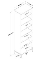 Шкаф Trendy JE102 2790 Walnut/White 198.6x60x37.5cm GTR006677 фото №6 — интернет-магазин Desire.md