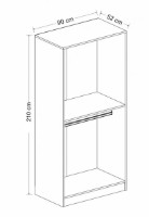 Шкаф Trendy Kale 210 Anthracit/Oak 90x210x52cm GTR004784 фото №5 — интернет-магазин Desire.md