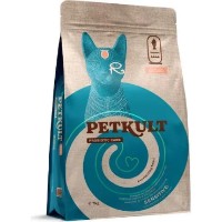 Hrană uscată pentru pisici Petkult Probiotic Care Sensitive Salmon 7kg