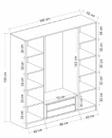 Шкаф Trendy Kale 2186 White 180x190x52cm GTR004202 фото №5 — интернет-магазин Desire.md