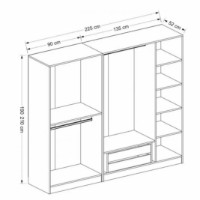 Шкаф Trendy Kale 2702 Walnut/White 225x190x52cm GTR004223 фото №5 — интернет-магазин Desire.md