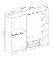Шкаф Trendy Kale 2713 Walnut/White 225x190x52cm GTR004230 фото №5 — интернет-магазин Desire.md