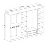Шкаф Trendy Kale 2714 Walnut/White 225x190x52cm GTR004231 фото №4 — интернет-магазин Desire.md