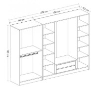 Шкаф Trendy Kale 2715 Walnut/White 225x190x52cm GTR004232 фото №5 — интернет-магазин Desire.md
