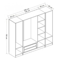 Шкаф Trendy Kale 3076 Walnut/White 225x190x52cm GTR004239 фото №5 — интернет-магазин Desire.md