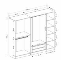 Шкаф Trendy Kale 3110 White/Walnut 225x190x52cm GTR004263 фото №5 — интернет-магазин Desire.md
