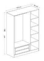 Шкаф Trendy Kale 2259 Anthracit 135x190x52cm GTR004770 фото №4 — интернет-магазин Desire.md