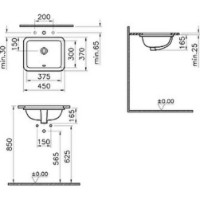 Умывальник Vitra S20 (5473B003-0618) фото №2 — интернет-магазин Desire.md