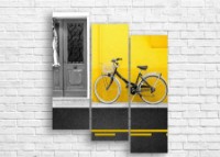 Pictură ArtDesign Yellow on black and white 94x115cm (R-10191)