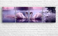 Pictură ArtDesign Swans 200x60cm (F-10224)