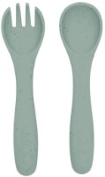 Set furculita si lingurita Kikka Boo Platinum Silicone Sage (31302050014)