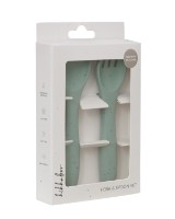 Set furculita si lingurita Kikka Boo Platinum Silicone Sage (31302050014) imaginea #3 — magazin online Desire.md