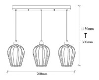 Люстра Trendy Tel 6701 70x115x20cm GTR002602 фото №2 — интернет-магазин Desire.md