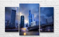 Pictură ArtDesign Tall buildings at night 120х80cm (B-10004)