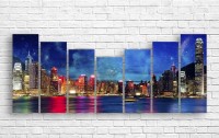 Pictură ArtDesign Night rainbow of the city 177x72cm (B-10207)