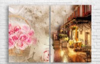 Pictură ArtDesign Old cafe and roses 101x70cm (R-10011)