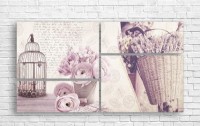 Pictură ArtDesign Old letters and lavender 131x71cm (R-10080)