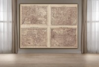 Pictură ArtDesign Old maps of the continents 43x56cm (FK-10007)