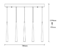 Lustră Trendy Ugur 6075 78x135x5cm GTR002657 imaginea #2 — magazin online Desire.md