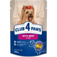 Hrană umedă pentru câini Club 4 Paws Adult Dog with Beef in Jelly 100g