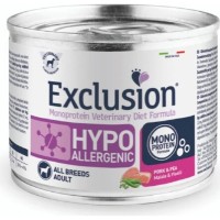 Hrană umedă pentru câini Exclusion Diet Hypoallergenic Pork&Pea All Breeds Adult 200g