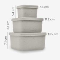 Set containere din silicon Kikka Boo Platinum Snack Box Sand 3in1 (31302050010) imaginea #4 — magazin online Desire.md