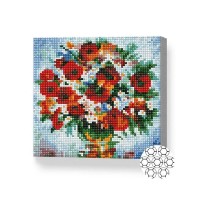 Pictura cu diamante după numere Art Gallery Premium A bouquet of wild flowers 20x20cm (BJ1132)