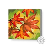 Pictura cu diamante după numere Art Gallery Premium Autumn leaves 20x20cm (BJ469)