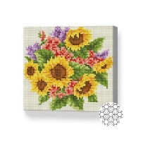 Pictura cu diamante după numere Art Gallery Premium Bright bouquet 20x20cm (BJ906)