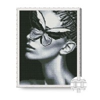 Алмазная картина по номерам Art Gallery Premium Butterfly And A Girl's Profile 40x50cm (QB206050)