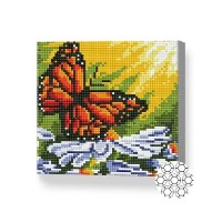 Алмазная картина по номерам Art Gallery Premium Butterfly on a flower 20x20cm (BJ426)